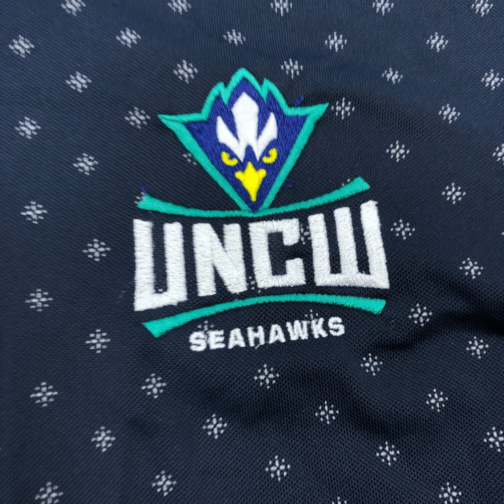 Cutter & Buck UNCW Seahawks Polo Shirt Mens 4XT Navy Blue Geometric Print 12176 - Picture 3 of 8